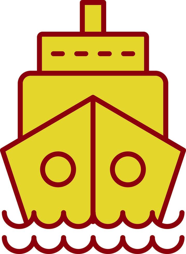 Ship Line Two Color Icon vector