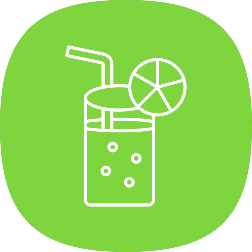 Lemonade Line Curve Icon vector