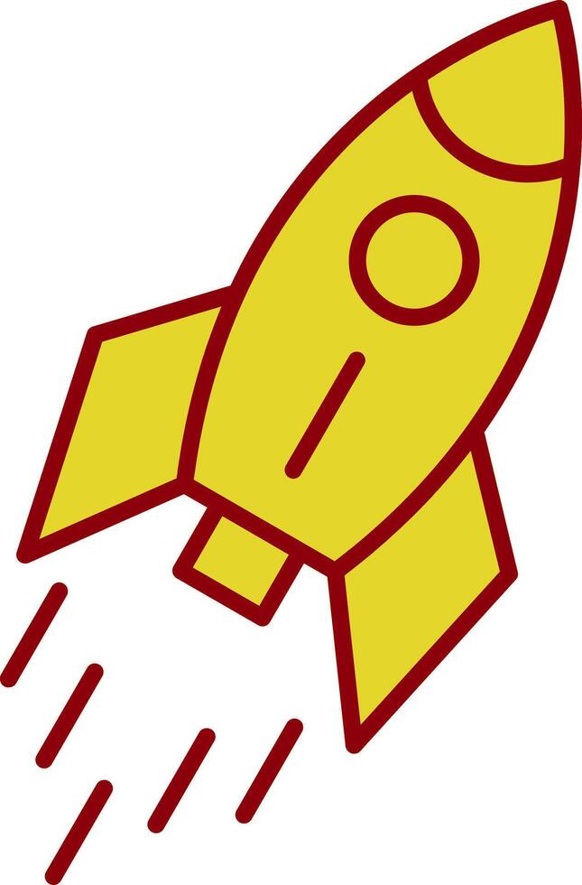 Rocket Line Two Color Icon vector