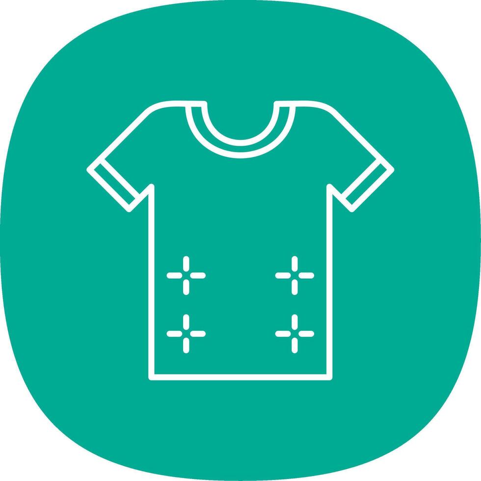 camisa línea curva icono vector