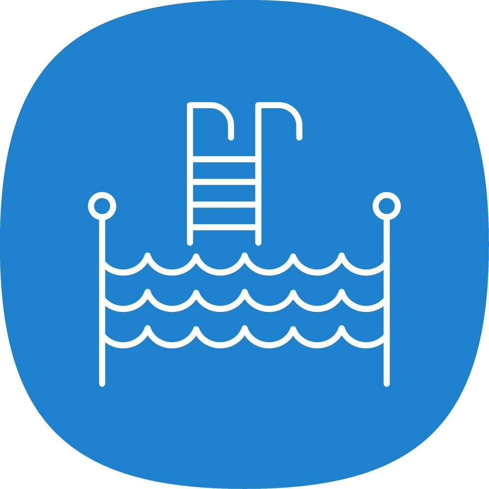 Swimming Pool Line Curve Icon vector
