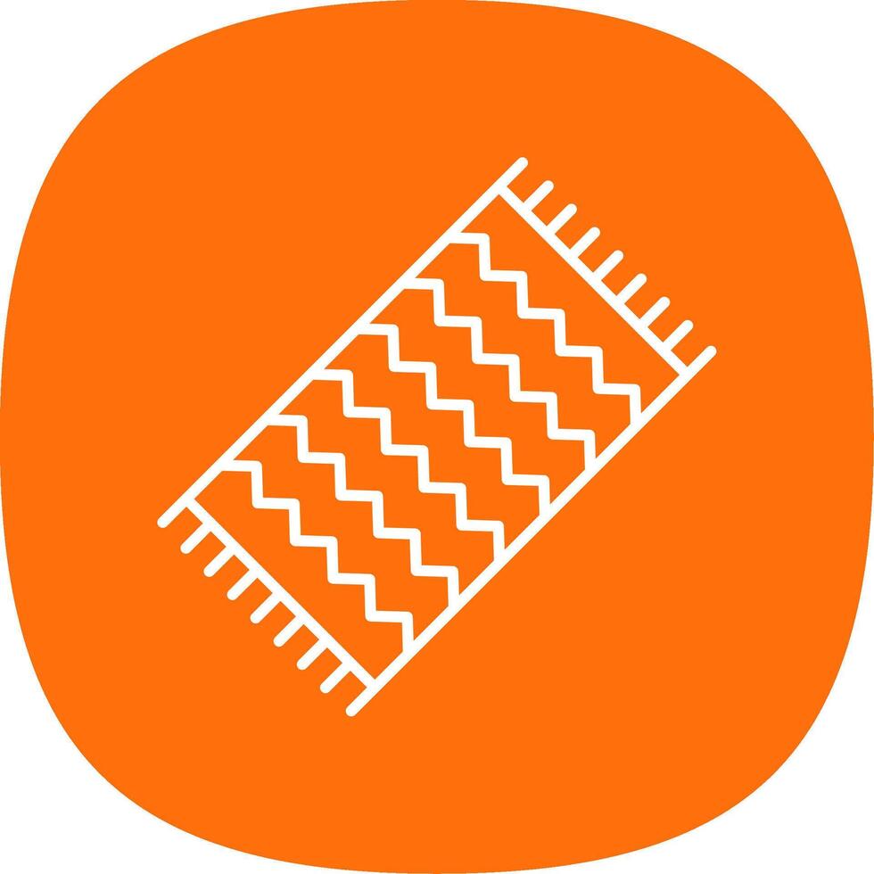 Beach Towel Line Curve Icon vector