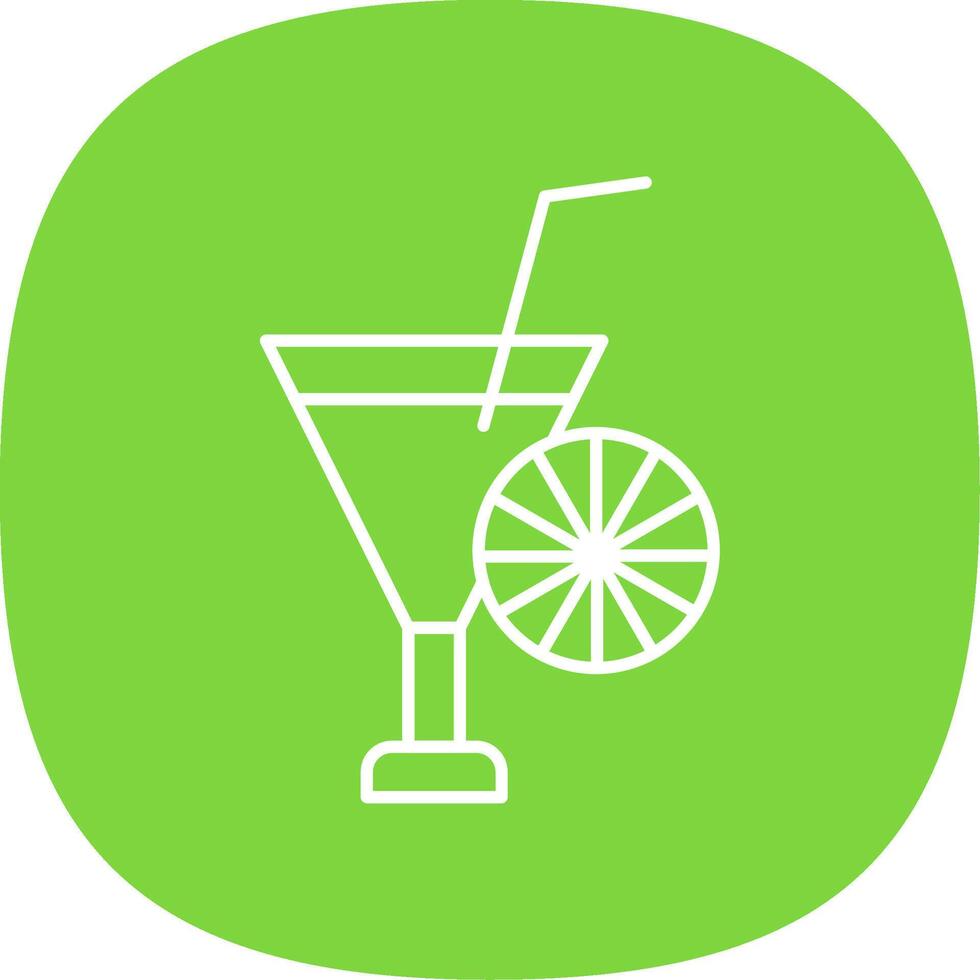 Cocktail Line Curve Icon vector