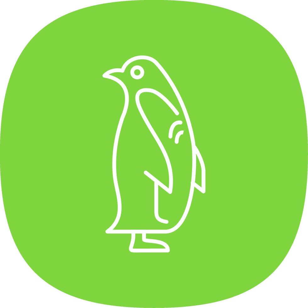 Penguin Line Curve Icon vector