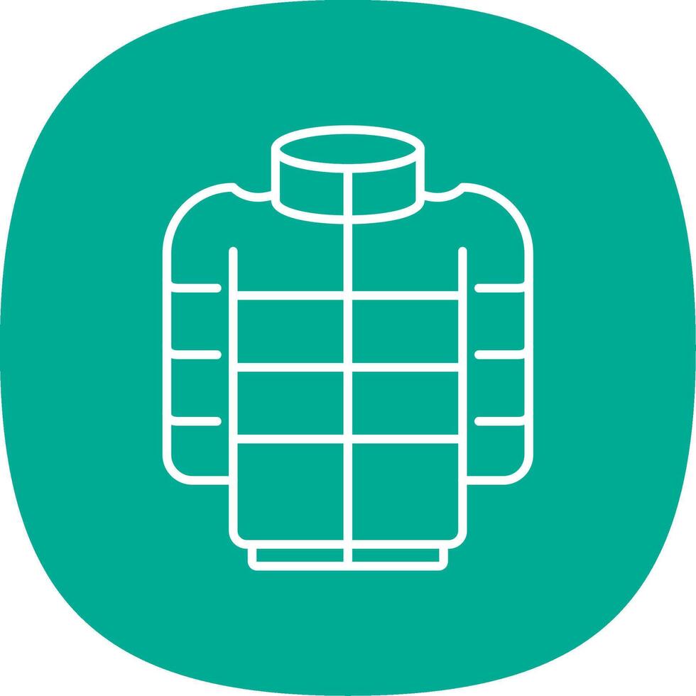 Puffer Coat Line Curve Icon vector