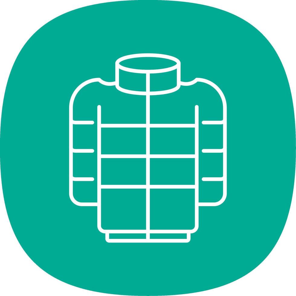 Puffer Coat Line Curve Icon vector