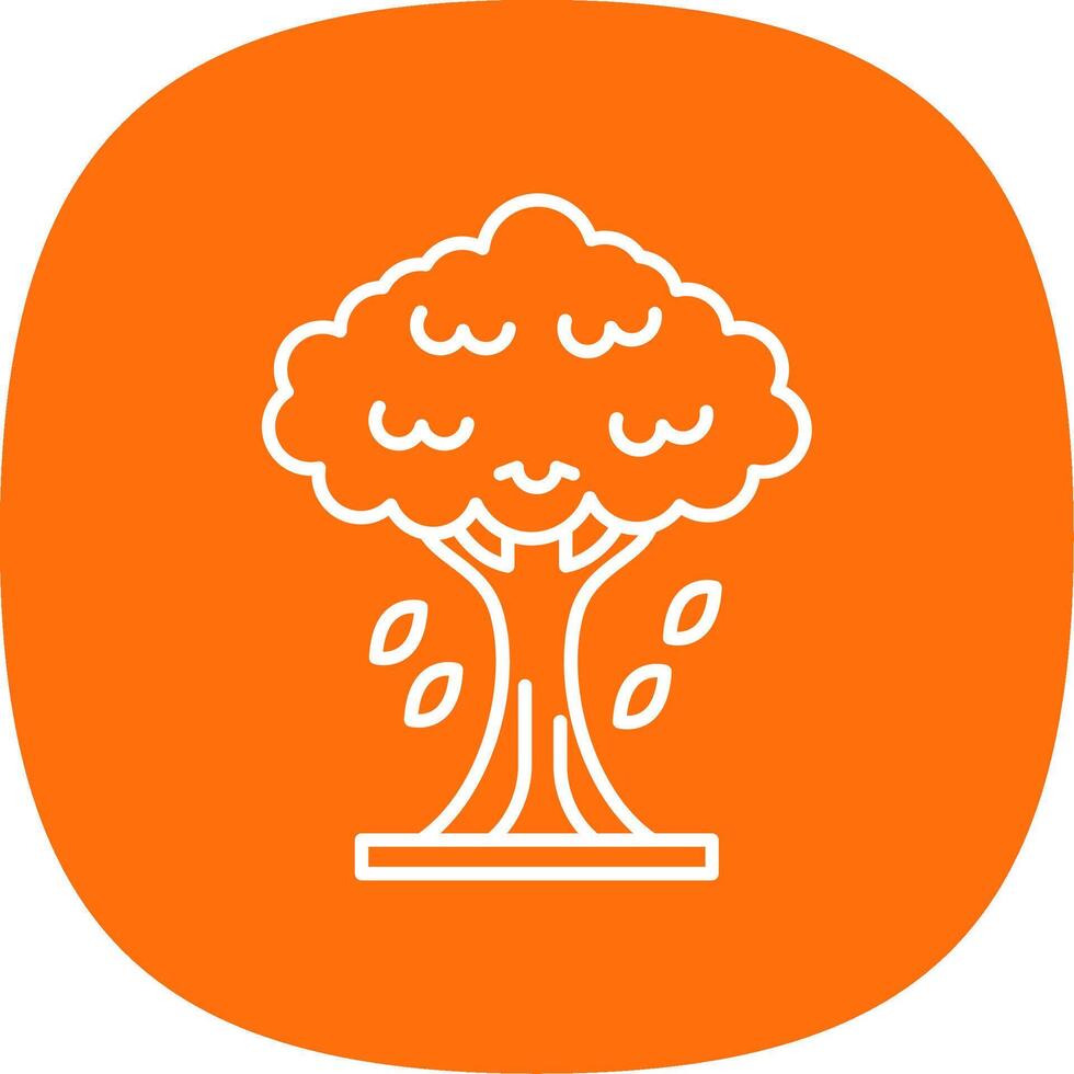 Tree Line Curve Icon vector
