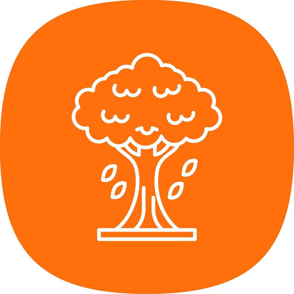 Tree Line Curve Icon vector