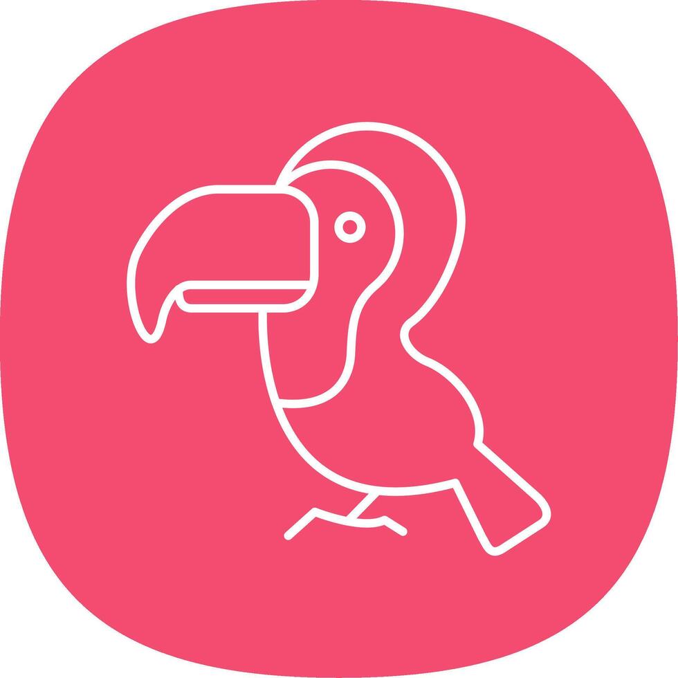 Toucan Line Curve Icon vector