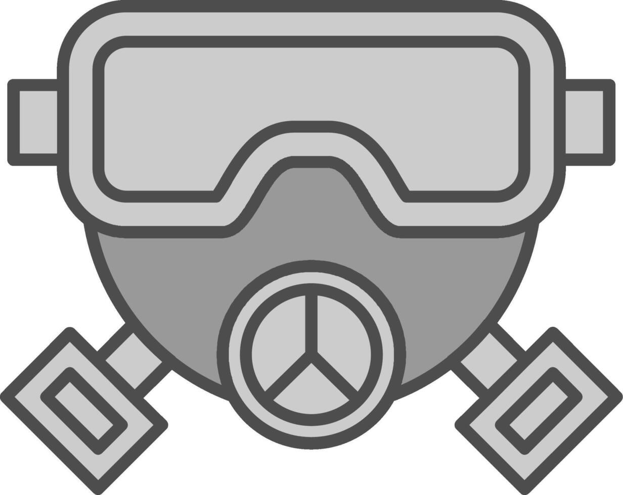 Gas Mask Fillay Icon vector