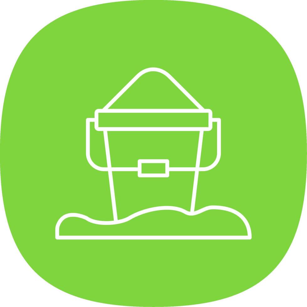 Sand Bucket Line Curve Icon vector