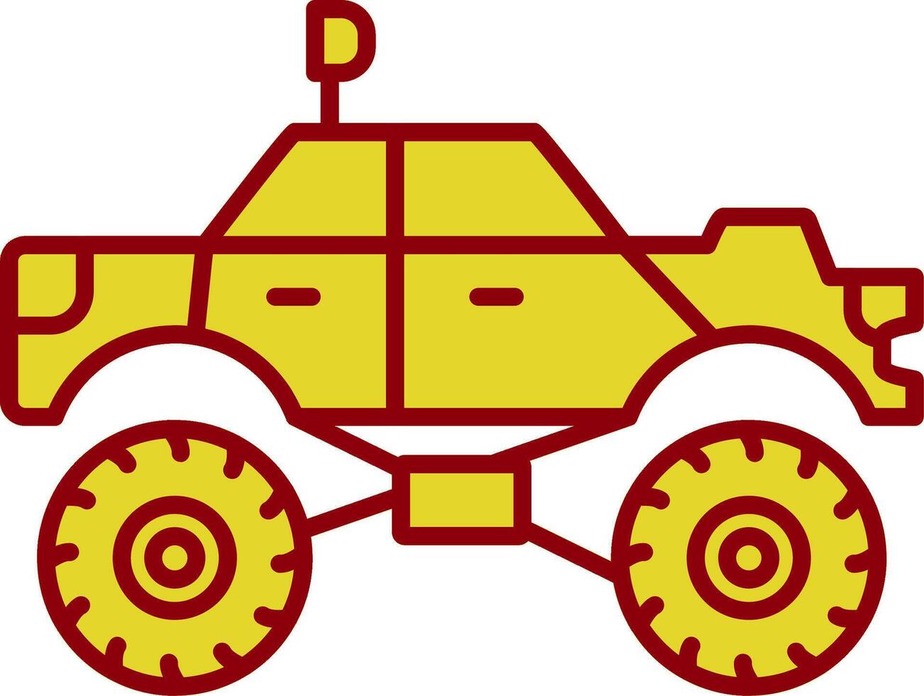 Monster Truck Line Two Color Icon vector