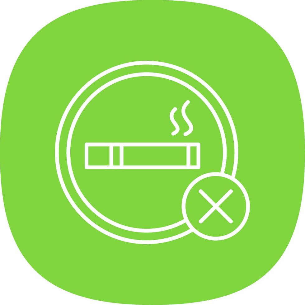 No Smoking Line Curve Icon vector