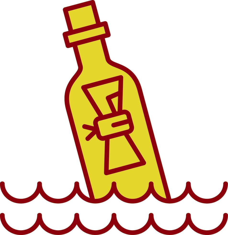 Message In Bottle Line Two Color Icon vector