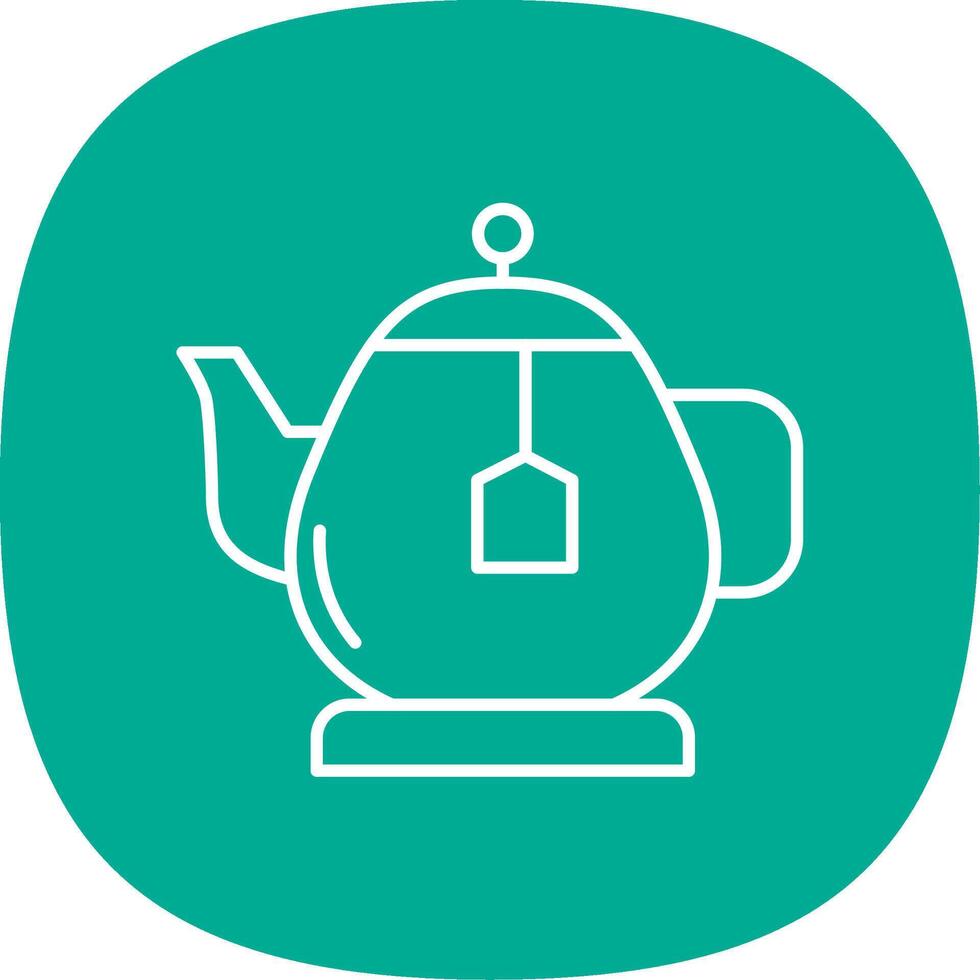 Teapot Line Curve Icon vector