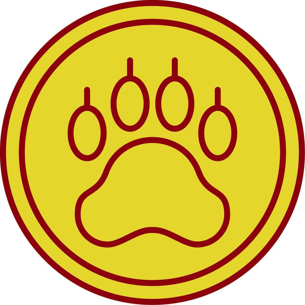 Pawprint Line Two Color Icon vector