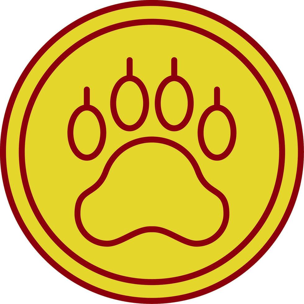 Pawprint Line Two Color Icon vector