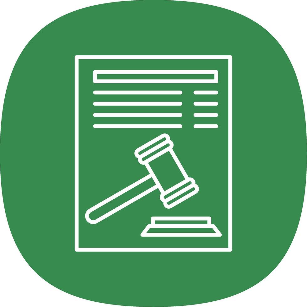 Legal Document Line Curve Icon vector