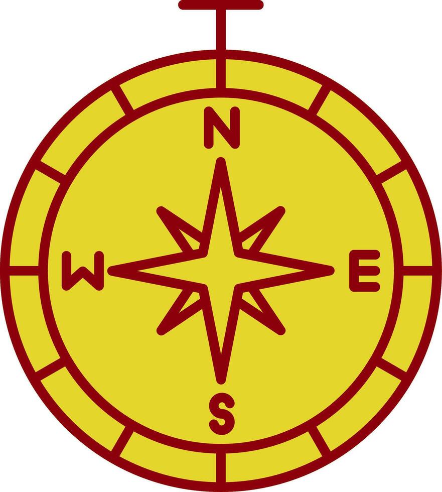 Compass Line Two Color Icon vector