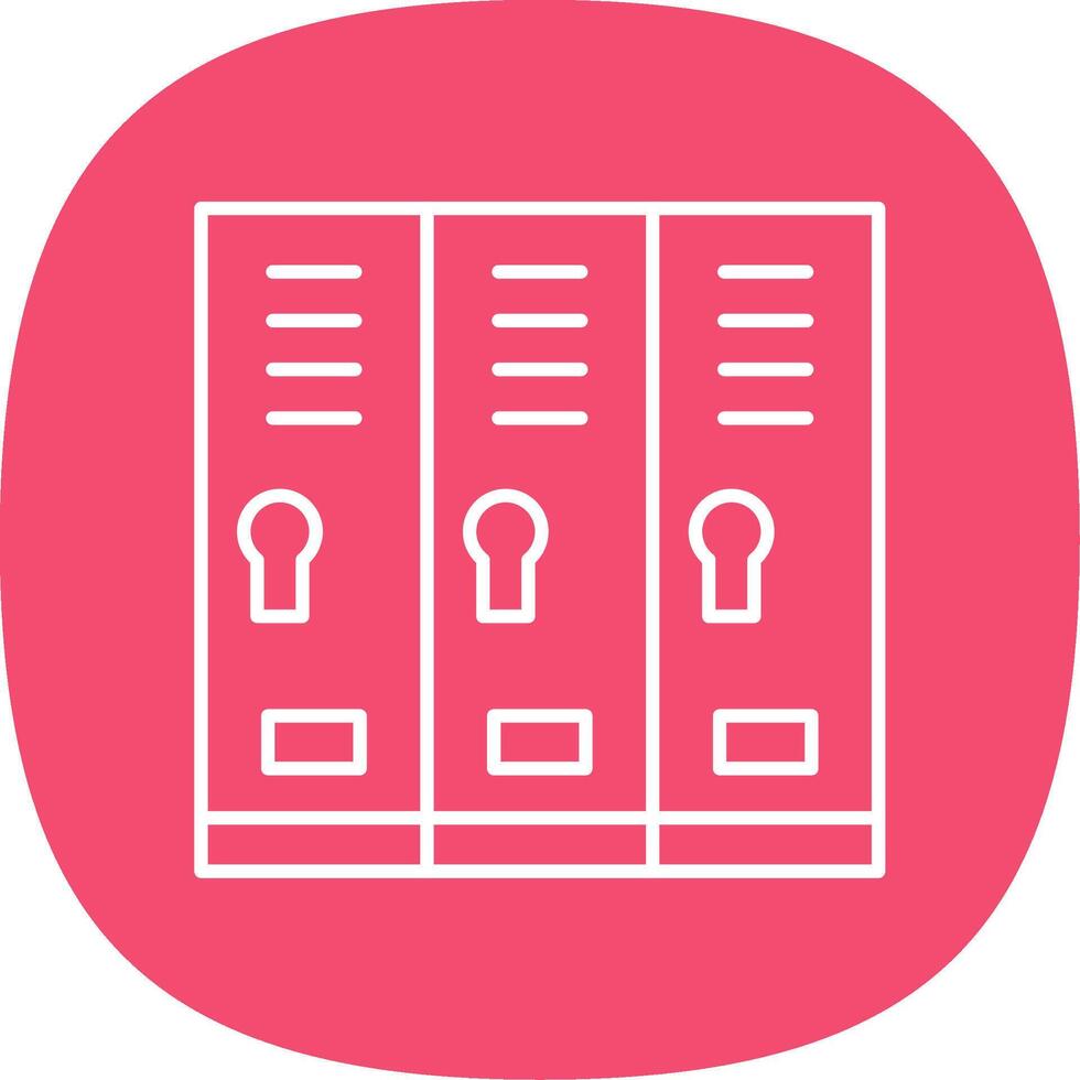 Locker Room Line Curve Icon vector