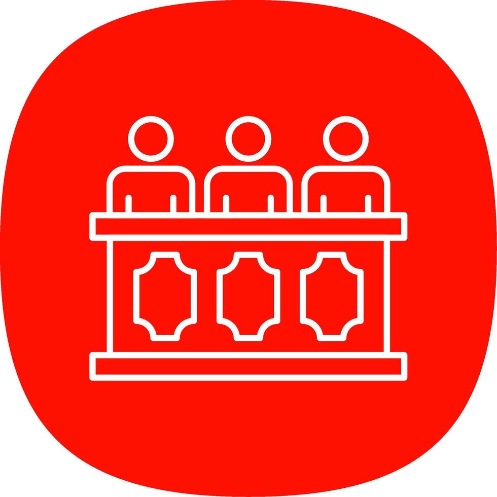 Panel of judges Line Curve Icon vector