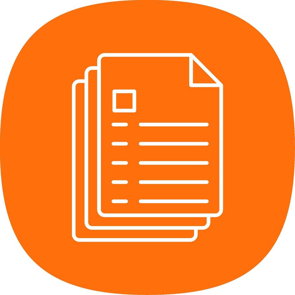 Files Line Curve Icon vector