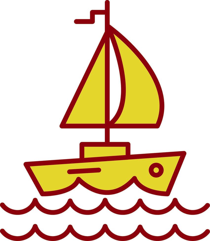 Yacht Line Two Color Icon vector