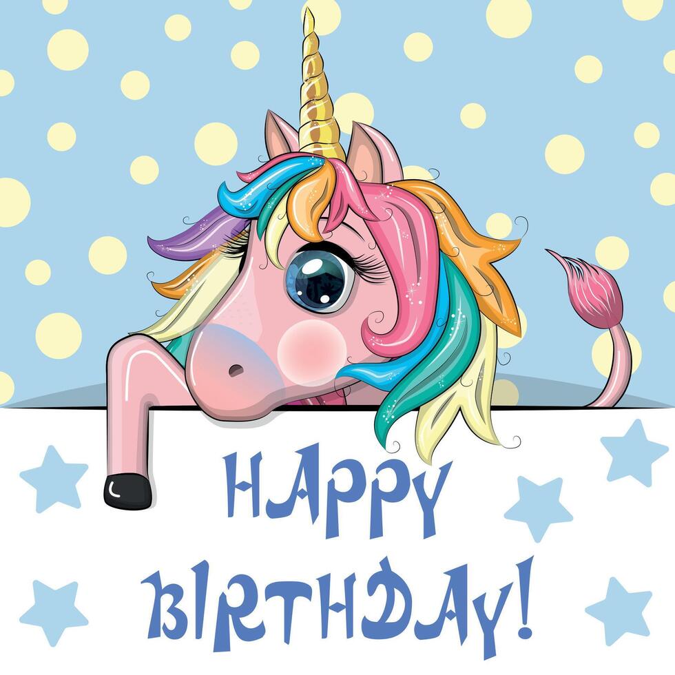 Happy birthday cards with animals. Cute hero with beautiful eyes vector