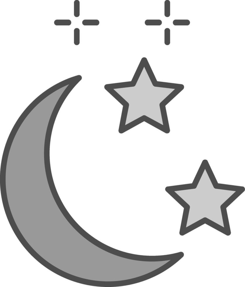 Luna y estrella relleno icono vector