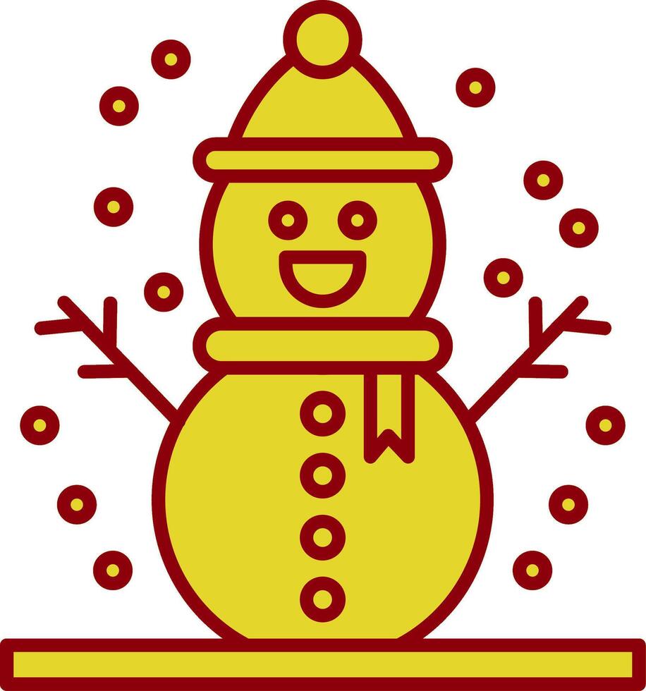 Snowman Line Two Color Icon vector