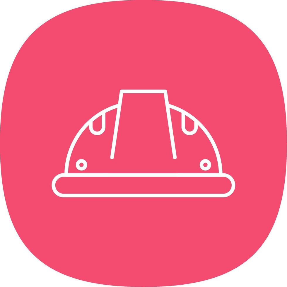 Construction Helmet Line Curve Icon vector