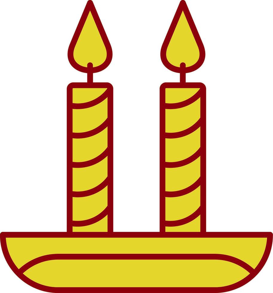 Candle Line Two Color Icon vector