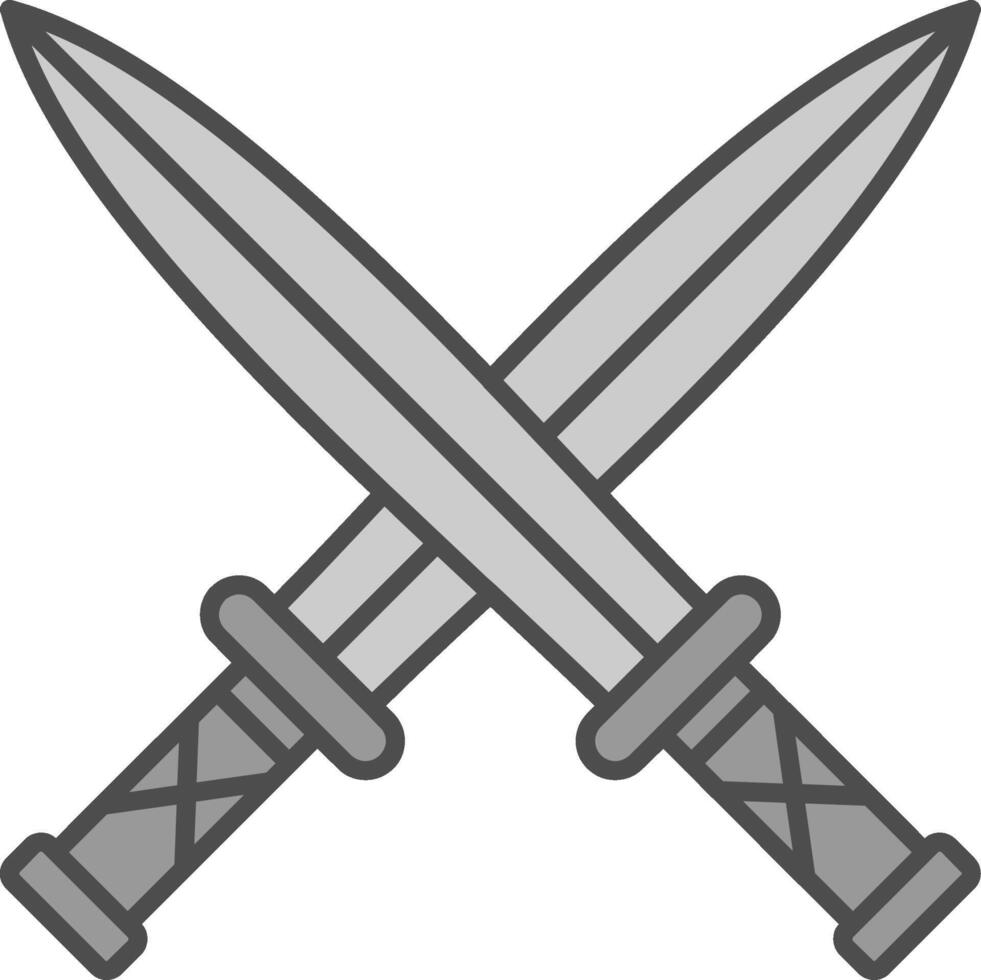 Two Swords Fillay Icon vector