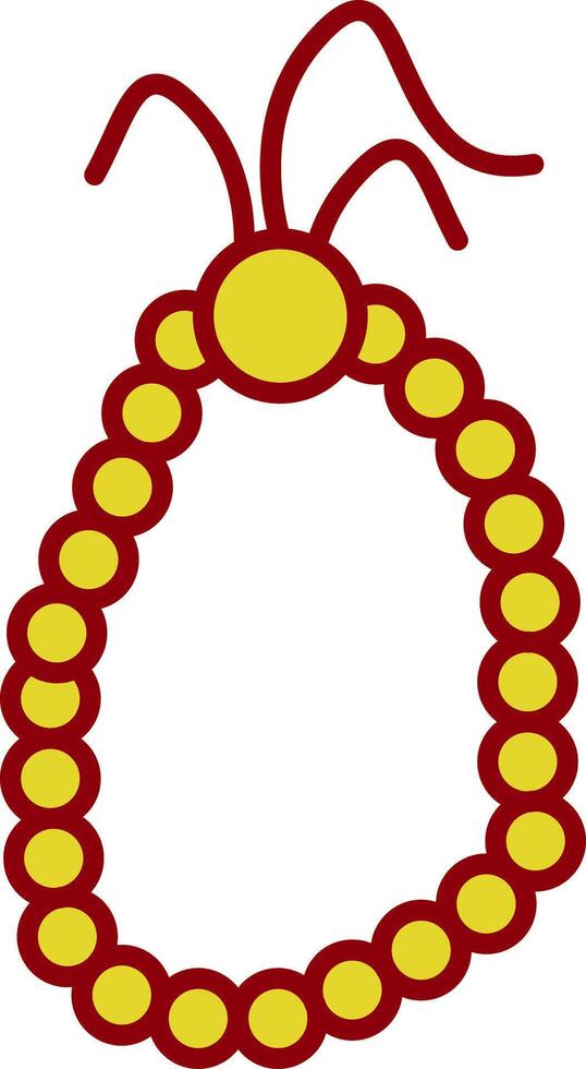 Prayer Beads Line Two Color Icon vector