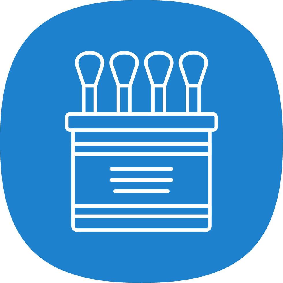 Cotton Swab Line Curve Icon vector