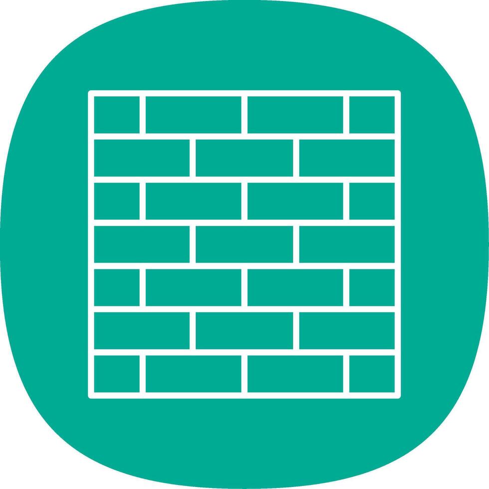 Brickwall Line Curve Icon vector