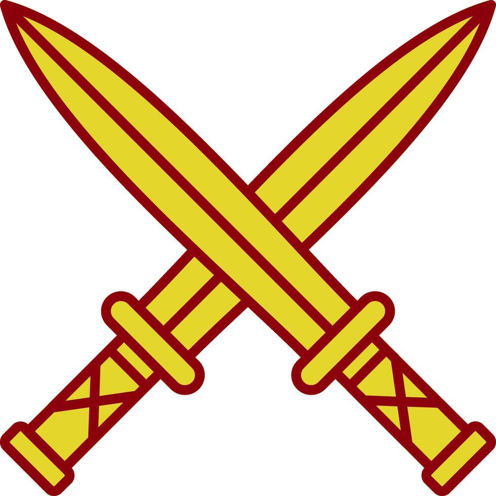 Two Swords Line Two Color Icon vector