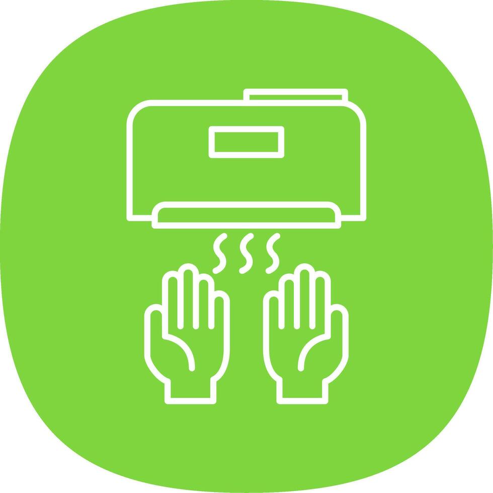 Hand Dryer Line Curve Icon vector