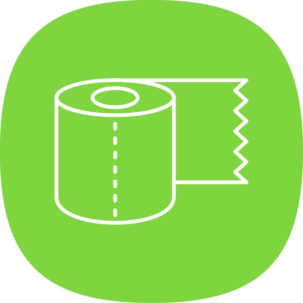 Toilet Paper Line Curve Icon vector