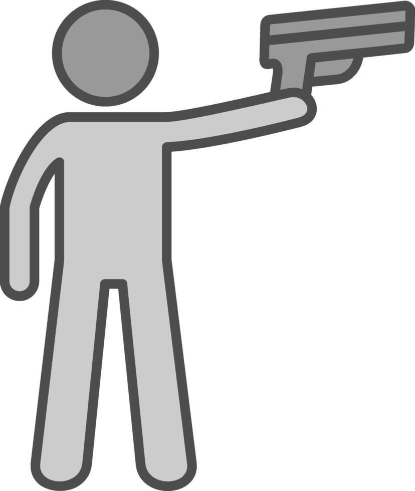 Policeman Holding Gun Fillay Icon vector