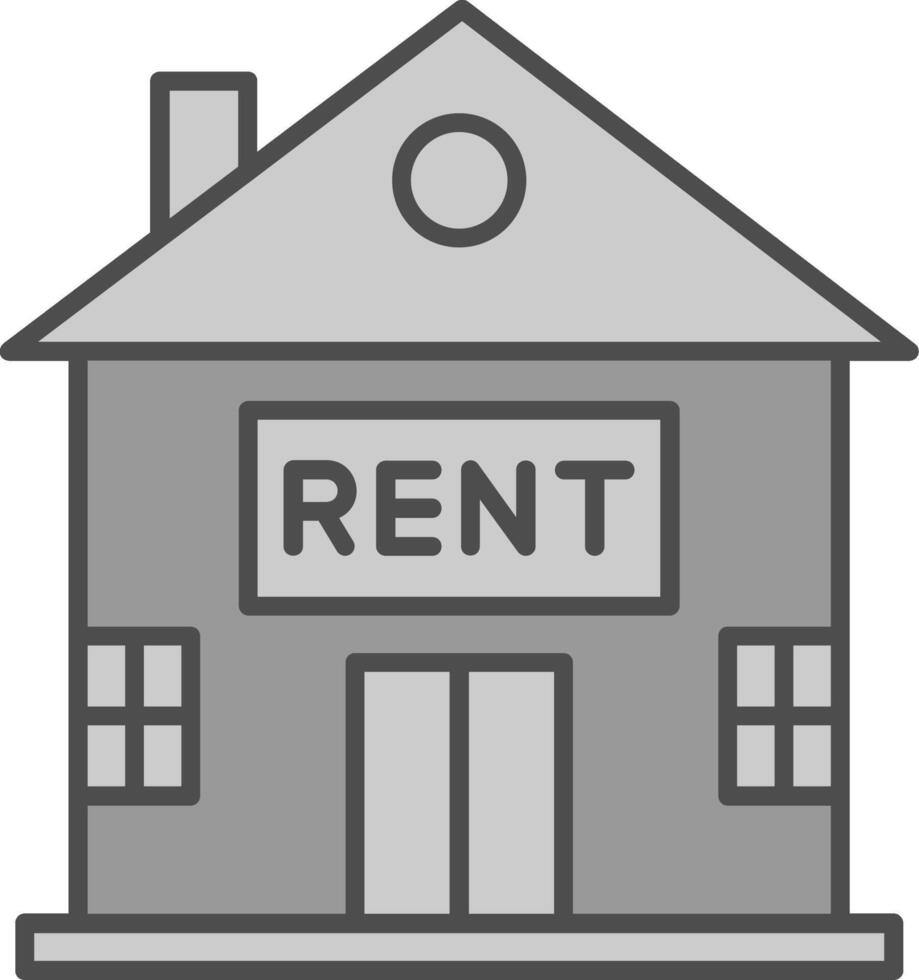 casa para alquilar relleno icono vector