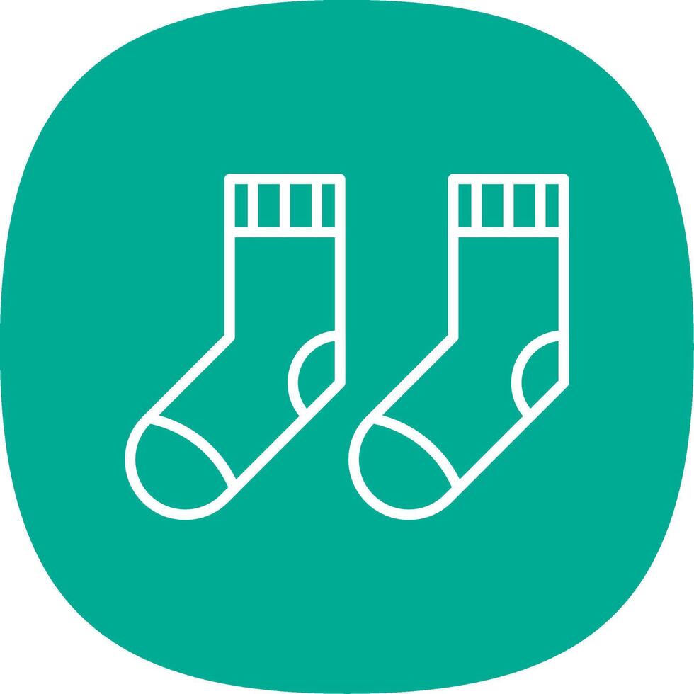 Socks Line Curve Icon vector