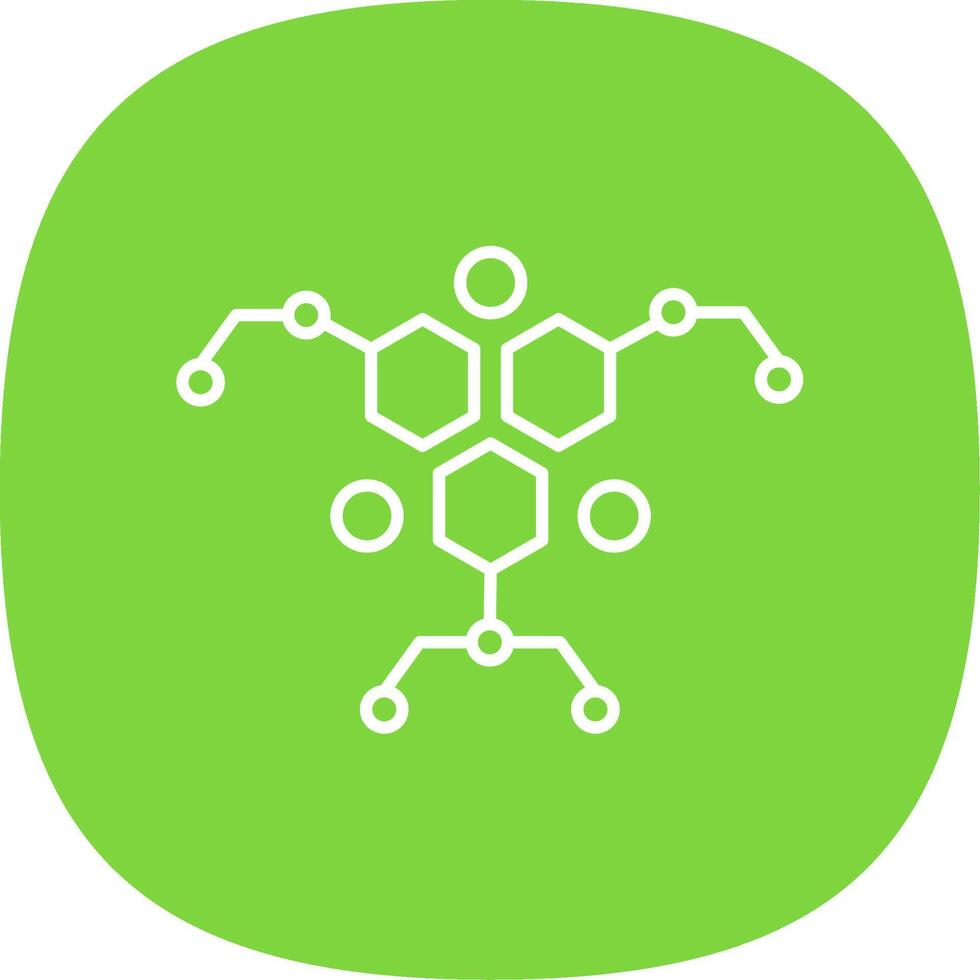 Molecule Line Curve Icon vector