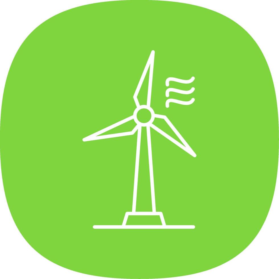 Wind Turbine Line Curve Icon vector