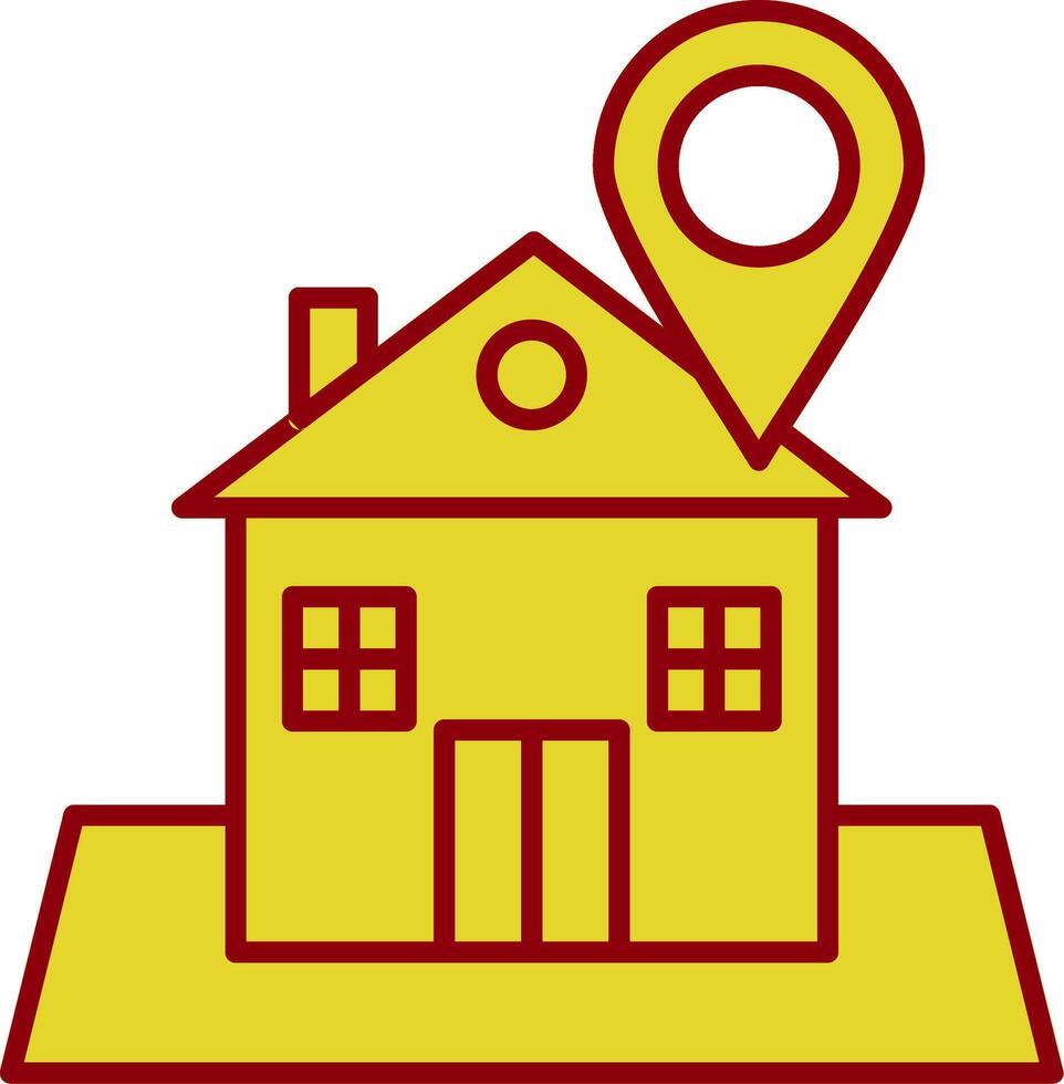 Location Line Two Color Icon vector