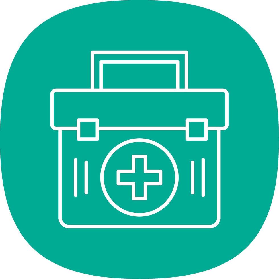 First Aid Kit Line Curve Icon vector