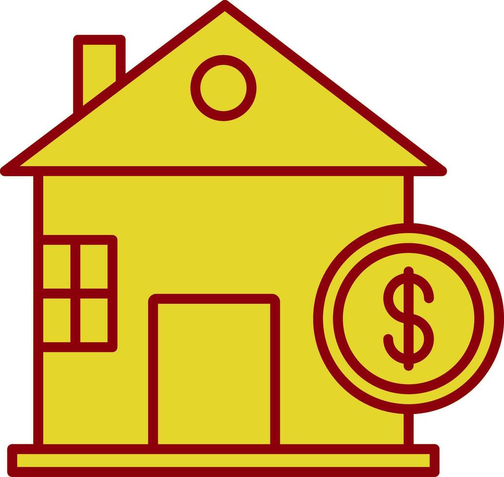 Home Loan Line Two Color Icon vector