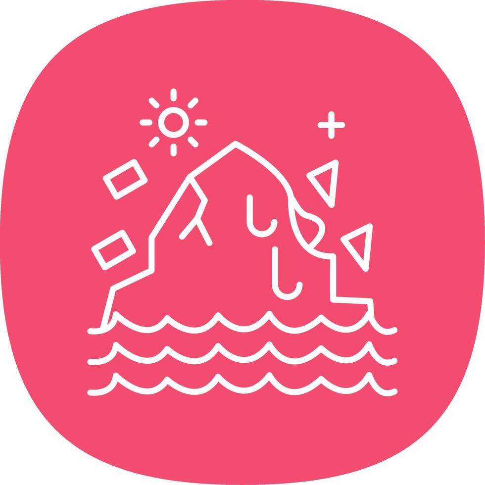 Melting Ice Line Curve Icon vector