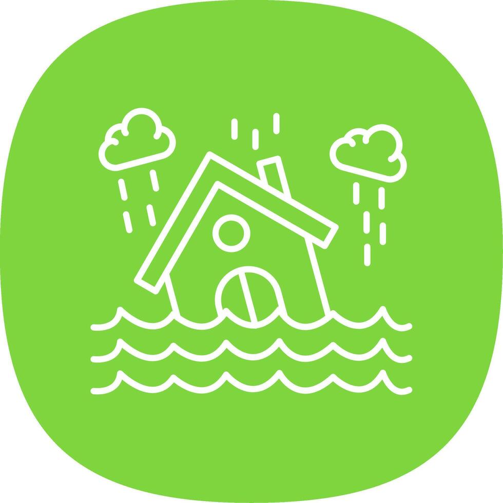 Flood Line Curve Icon vector