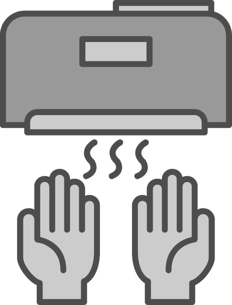 mano secadora relleno icono vector